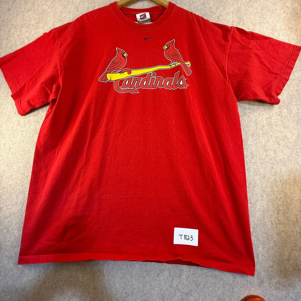 Nike Team St Louis Cardinals MLB T-Shirt Red Mens XL Birds on Bat Logo Baseball